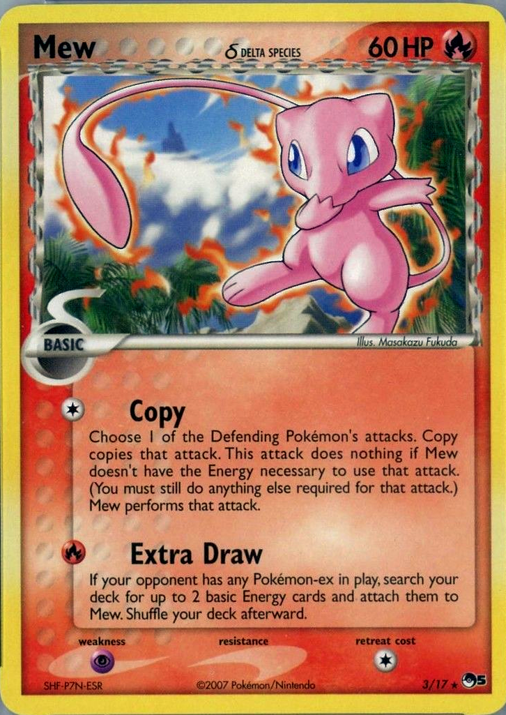 Mew δ - 3/17 NON-Holo Rare